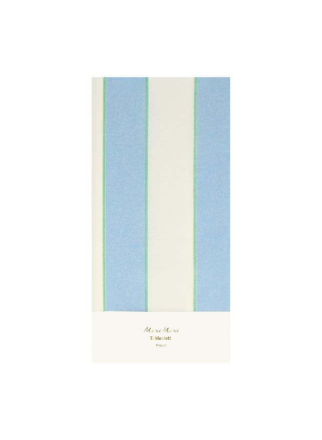 ميري ميري مفرش طاولة مخطط أزرق فاتح - Image 2