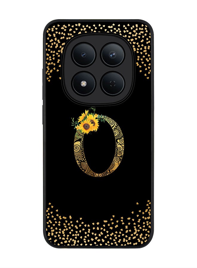 Stylizedd For Xiaomi Redmi Note 15 Pro 5G Case,Slim fit Camera Protection, Shockproof Thin Phone cover  - Custom Floral Monogram - O ( Black ) - Image 1