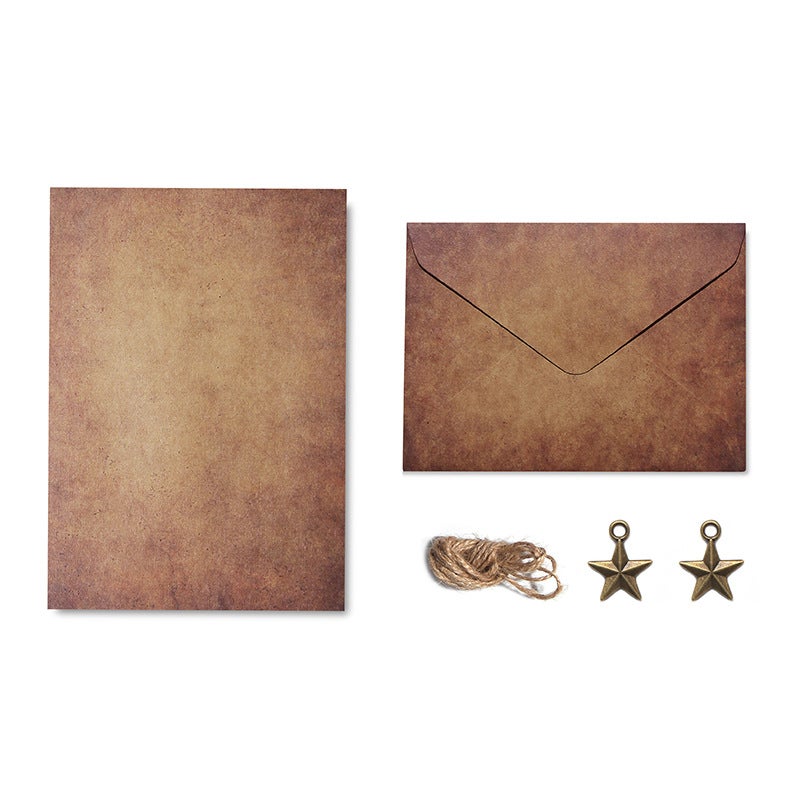 A5 Handwritten Love Letter Printable Logo Advanced Sense Metal Kraft Paper Retro Envelope Letterhead Suit Confession Letterhead - Image 1