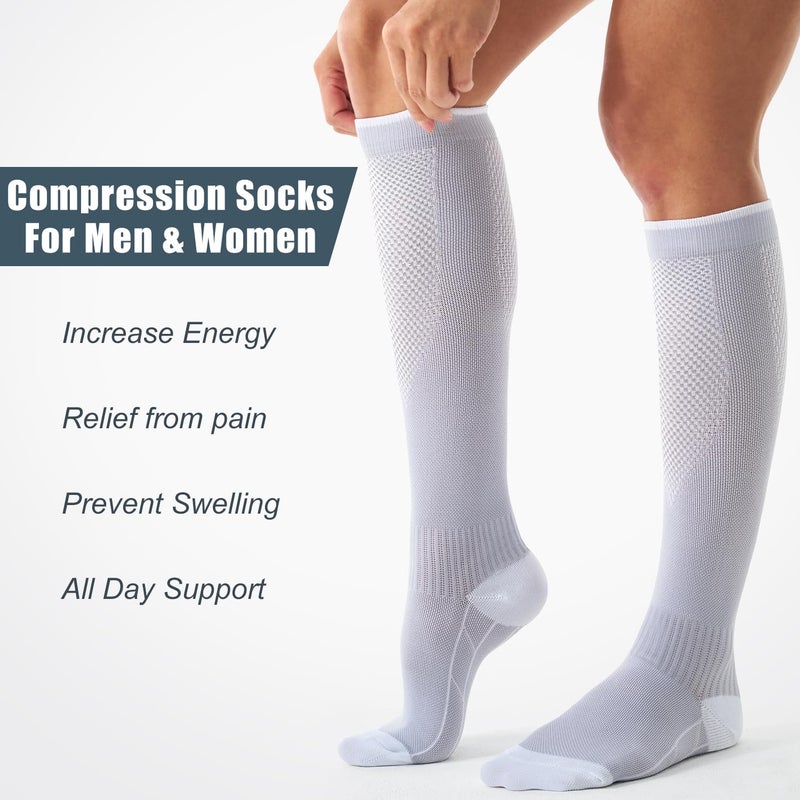 Bluemaple Compression Socks for Women and Men(3 Pairs)15-20mmHg - Best Circulation Support Socks - Image 2