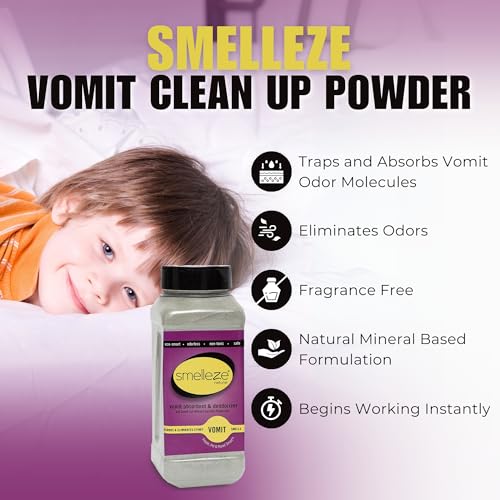 Smelleze Natural Vomit Odor Eliminator - Vomit Clean Up Absorbent Powder for Schools, Planes, Cars, Homes, Child Care, Medical & Other Facilities, 2 lb. Powder - Image 3
