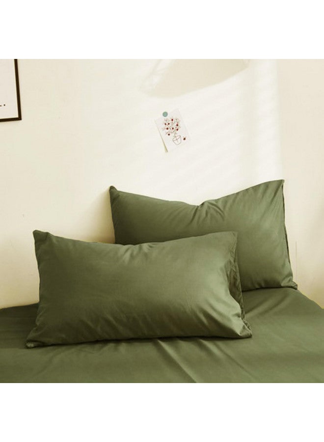 NANKO Nanko King Duvet Cover Set, Olive Green Luxury Microfiber Comforter Quilt Bedding Cover with Zip Closure Ties - Modern Farmhouse Style for Men and Women Chambray Teen, 3pc Size 104 x90  - Image 5