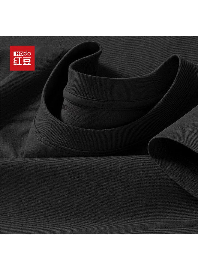 Hodo Pure Cotton Breathable 220g Heavyweight Long Sleeve T-shirt Men Spring Autumn Loose Fit Plus Size Base Layer Shirt