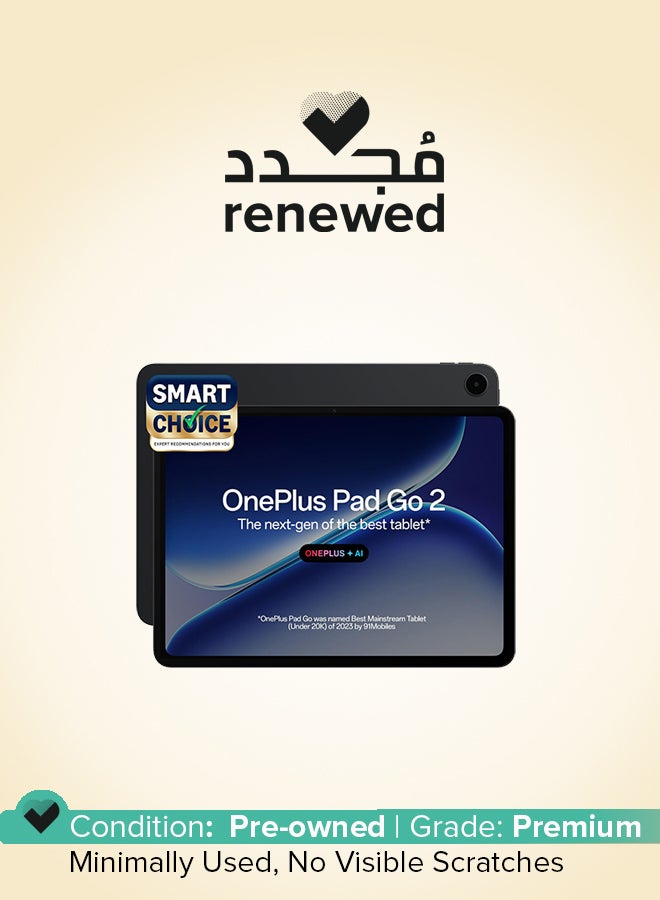 ون بلس Renewed -  Pad Go 2, [Smartchoice] | 30.73 cm (12.1 inch) 2.8K Display, Dolby Vision™, 120Hz Refresh Rate, Quad Speakers, AI, 10050 mAh Battery, 5G Tablet, 8GB RAM 256 GB Storage, Shadow Black - Image 1