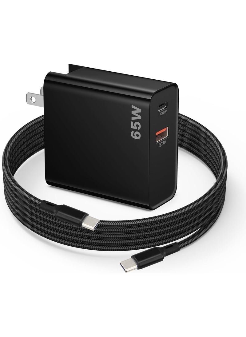 weishan PD 65W USB C Fast Charger for DJI Neo Air 3S Mini 4K Mini 2 SE Avata 2 Mavic 3 Drones  Dual Port USB  Type C Wall Charger with C to C Charging Cable for DJI FPV Accessories 6ft Long  - Image 1