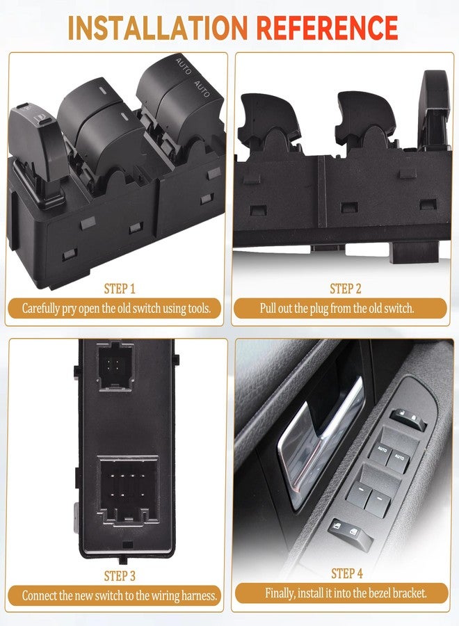 unikpas Power Window Switch Left Front Driver Side Power Window Master Control Switch Fits for Ford F-150 2011-2014 Replace BL3T-14540-AAW - Image 4