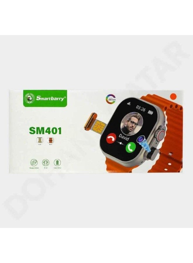 سمارت باري ساعة ذكية SM401 4G - شاشة عالية الدقة كبيرة مقاس 2.2 بوصة، وفتحة بطاقة SIM وكاميرا لجميع الجنسين - Image 3