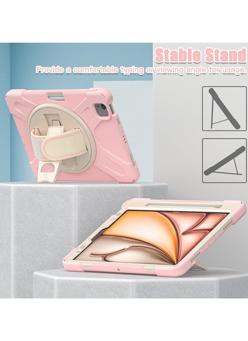 General Kids Case for iPad Air 13 inch M2 2024, Heavy Duty Rugged Durability Silicone Tablet Cover with 360° Rotating Hand Strap Hidden Stand & Shoulder Strap  - Image 2