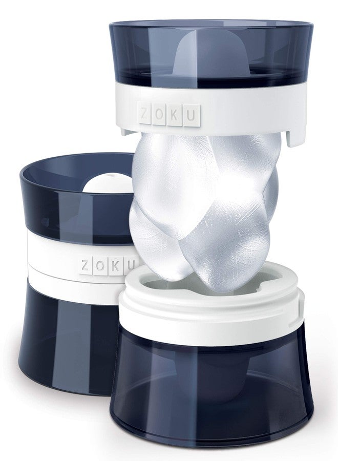 ZOKU Silicone Jack Ice Molds, Set of 2 Stackable Jack-Shaped Ice Molds, Keep Drinks Colder Longer with Less Dilution, Easy-Release, BPA and Phthalate-Free, Slate Blue - Image 1
