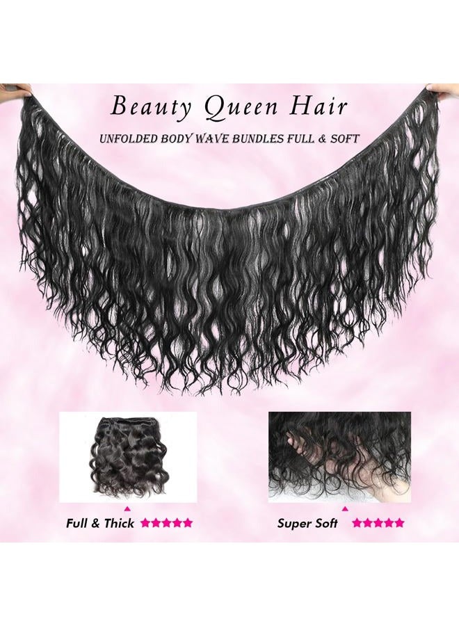 Beauty Queen حزم شعر بشري مموج 16A 22 24 26 بوصة 100% شعر برازيلي غير معالج حزم شعر كثيفة شعر عذري طويل إكسسوارات شعر بلون طبيعي للنساء - Image 4