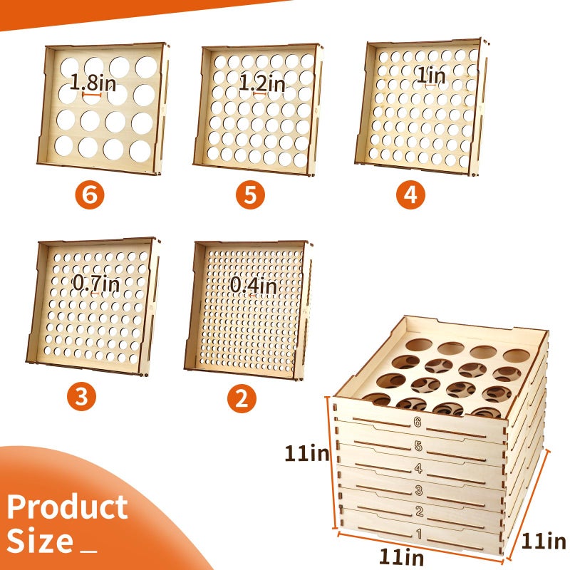 WSBXBB 6 Tray Sorter Sifter Box Used for Lego Storage Sorter Brick Box for Lego Blocks Gift for LegoLover Gift for Teens and Adults 5 Different Size Sorter Perfect for LegoBlocks - Image 3