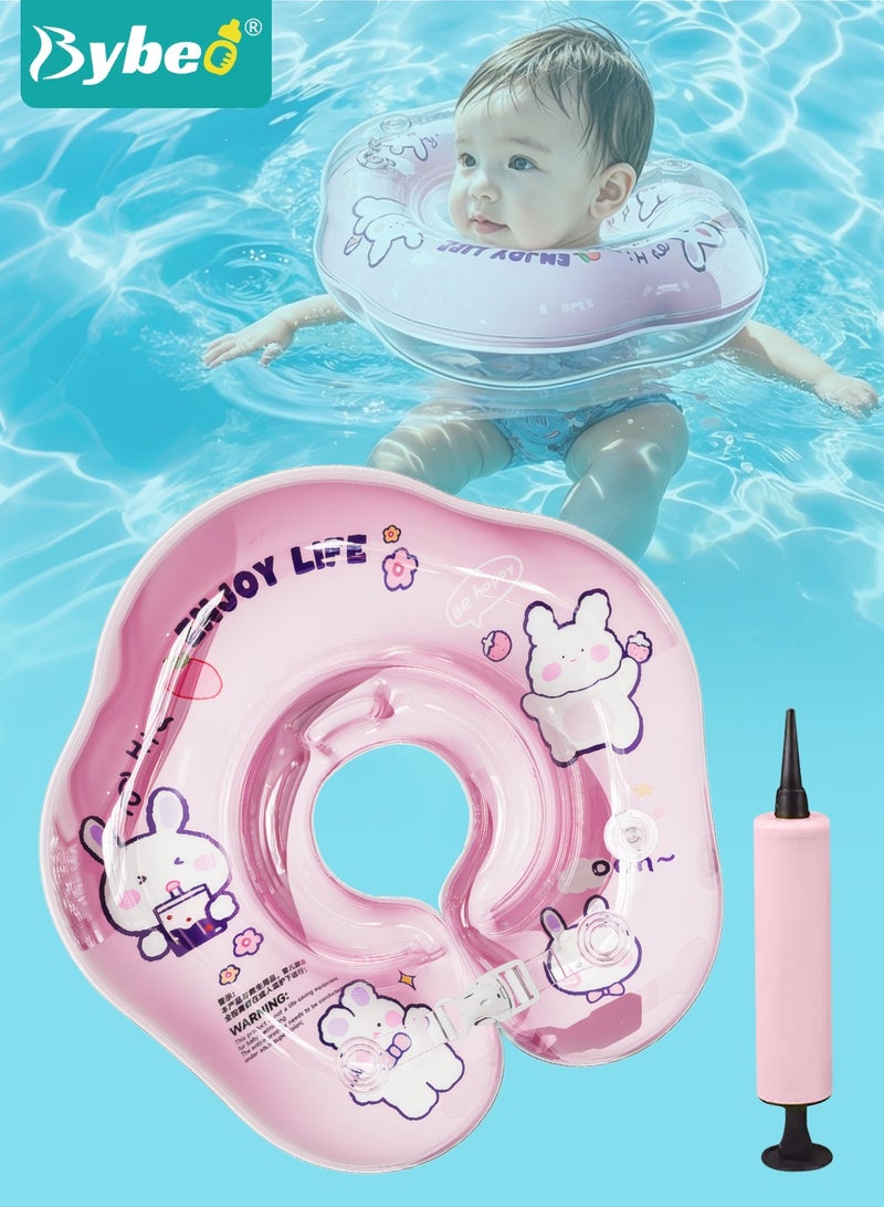Bybeo Baby Swimming Neck Ring, Infant Float Ring, Inflatable Baby Pool Float, Float Swim Collar, Anti-Choking Safety Aid for Water Play, Specialized Bathing Neck Ring for Newborns, Extra-Thick PVC Material - Image 1