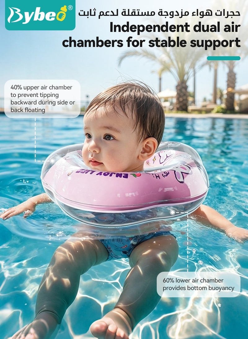 Bybeo Baby Swimming Neck Ring, Infant Float Ring, Inflatable Baby Pool Float, Float Swim Collar, Anti-Choking Safety Aid for Water Play, Specialized Bathing Neck Ring for Newborns, Extra-Thick PVC Material - Image 3