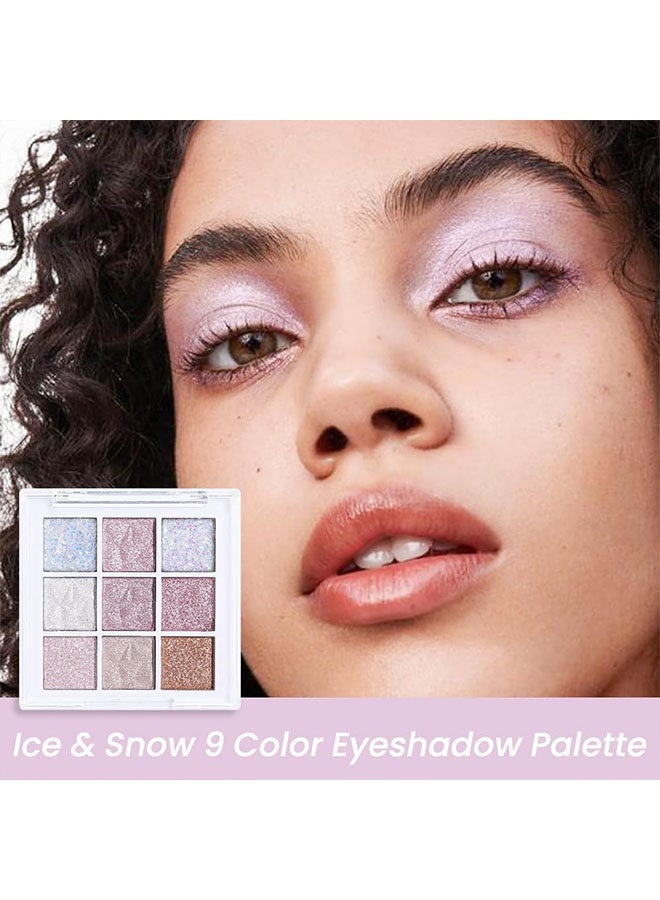 ديكالو باليت ظلال عيون بلمعان تسعة ألوان - يتألق مثل طريق اللبينة، باللمعان الوردي والأبيض والماس، باليت ظلال عيون لامعة متألقة، ألوان زاهية ثابتة مقاومة للماء بمظهر طبيعي (لمعان مثلج) - Image 3