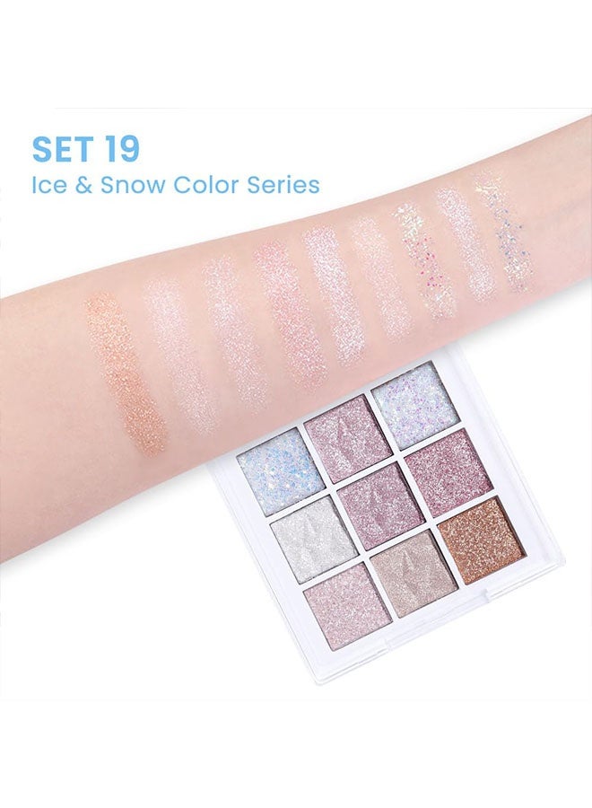 ديكالو باليت ظلال عيون بلمعان تسعة ألوان - يتألق مثل طريق اللبينة، باللمعان الوردي والأبيض والماس، باليت ظلال عيون لامعة متألقة، ألوان زاهية ثابتة مقاومة للماء بمظهر طبيعي (لمعان مثلج) - Image 4