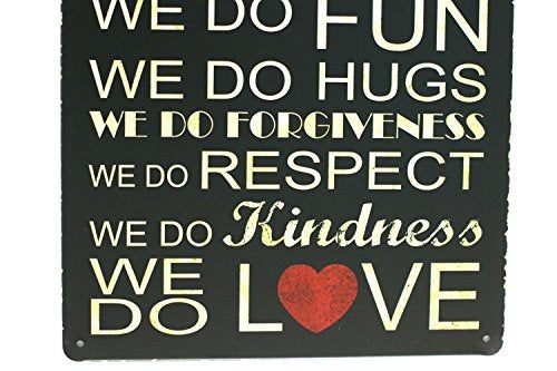 SUMIK in This Family We Do Real Fun Hugs Love Metal Tin Sign, Vintage Plaque Home House Wall Decor - Image 3