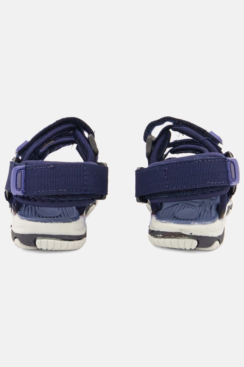 LUCKY BRAND Toddlers Boy Brand Logo Medium Velcro Sandals, Navy - Image 2