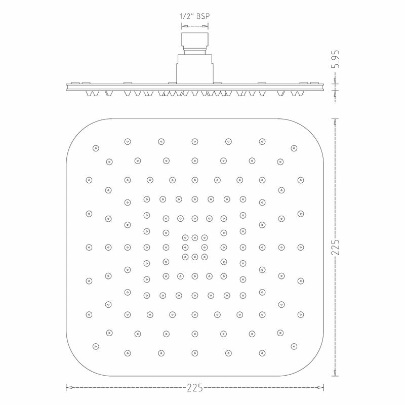 AURIGA Rain Shower | 225mm x 225mm | Square Shape | | Single Flow | Easy Clean Silicon Nozzles | Stainless Steel 304 | Corrosion Resistant | Easy Installation | 100% openable | DZ225 - Image 4
