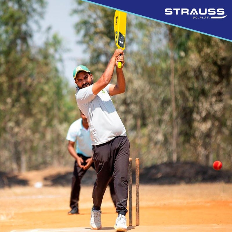 STRAUSS Rebel Cricket Bat | Full Size | Dimensions: 34 X 4.5 inch | Heavy Duty Hard Plastic Cricket Bat | Tennis & Synthetic Ball Cricket Bat | Tennis Cricket Bat,(Golden Yellow) - Image 3