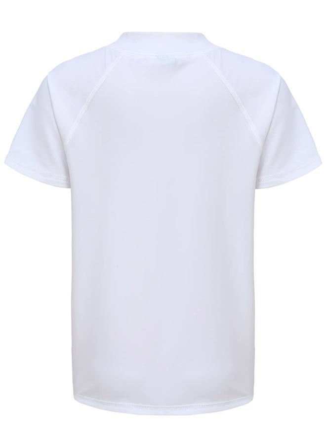 HowJoJo Big Boys Short Sleeve Rash Guard Shirts Swim Shirt UPF 50+ White Size 12/10-12, White 15, 11-12 Years - Image 2
