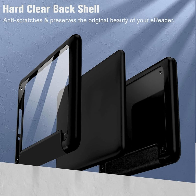 Moca Case for 7 Inch Kindle Paperwhite 12th Gen 2024 and Signature Edition, Slim Shockproof Clear Back Cover, Auto Sleep/Wake Protective Case (Black) - Image 5