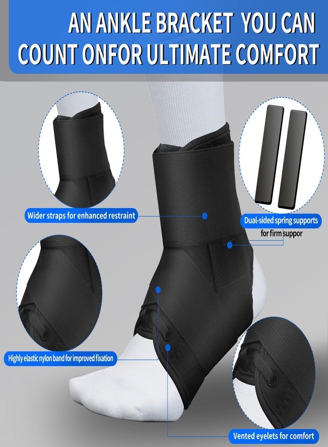 CYCLXY Ankle Guards，Ankle Brace for Sprained Ankle,Lace Up Adjustabe Ankle Brace with Side Stabilizers,Ankle Braces for Men & Women,Foot Ankle Support Splint,Left & Right,Sports Athletic Soccer Basketball Running - Image 2