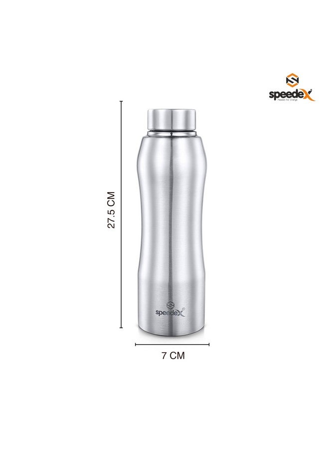 Speedex Stainless Steel Water Bottle 1 Ltr For School, Gym, Office Bottles 1 Litre for Boys, Girls, Men, Women, Kids, Fridge, Silver Colour - Image 2