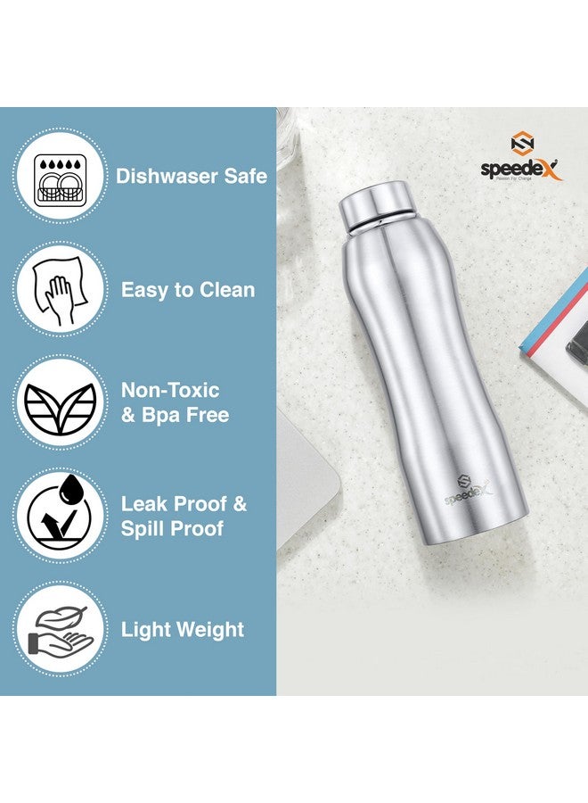 Speedex Stainless Steel Water Bottle 1 Ltr For School, Gym, Office Bottles 1 Litre for Boys, Girls, Men, Women, Kids, Fridge, Silver Colour - Image 4