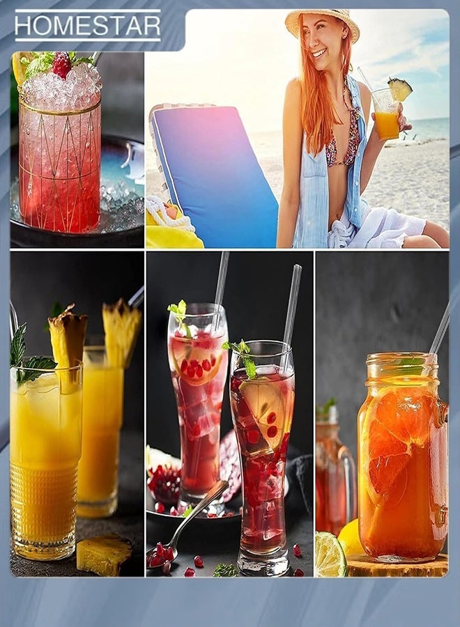 HOMESTAR Glass Straws – Reusable Drinking Straws with Cleaning Brush | 4-Pack Straight Straws for Smoothies, Coffee and so on - Image 3