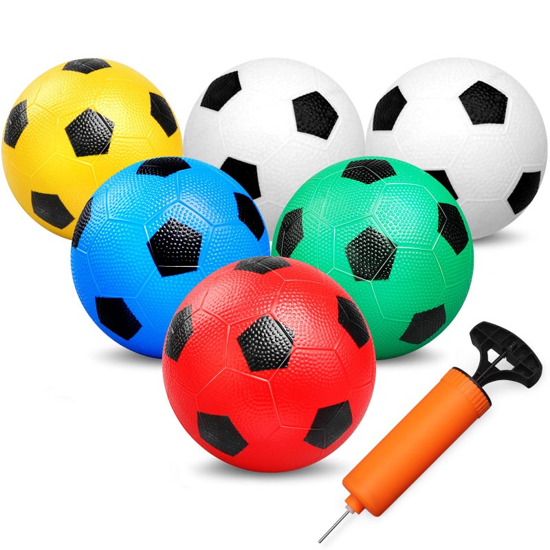 Dilabnba 6" Mini Soccer Balls for Toddlers 1-3, Kids Baby Indoor Soft Sports Toys, Pool Playground Bounce Ball Outdoor Toys Gifts for Boys Girls, Sensory Color Ball with Air Pump - Image 1