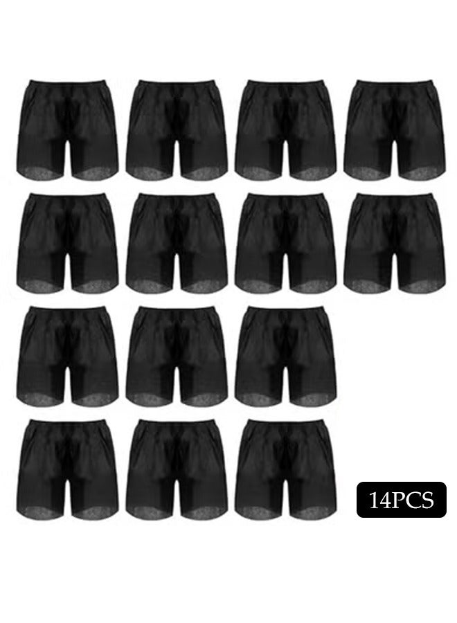 DUNISO 14 Pcs Disposable Men's Shorts,Non Woven Boxer Shorts with Elastic Waistband for Travel,Individually-Wrapped Unisex Shorts Large Underwear for Examination Massage Spray Tan Spa，Elastic Waist, Lightweight Durable Comfortable - Image 3