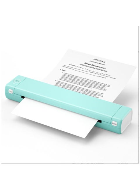 M08F Bluetooth Wireless Thermal Printer Green For A4 size Paper Printing Porable Mobile Printer For Home Office Travel School Compatible with Phone and PC