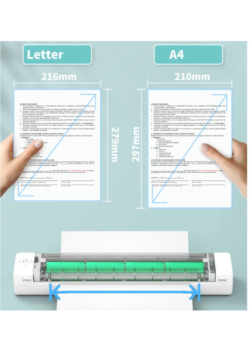 phomemo - M08F Bluetooth Wireless Thermal Printer Green For A4 size Paper Printing Porable Mobile Printer For Home Office Travel School Compatible with Phone and PC - Image 1