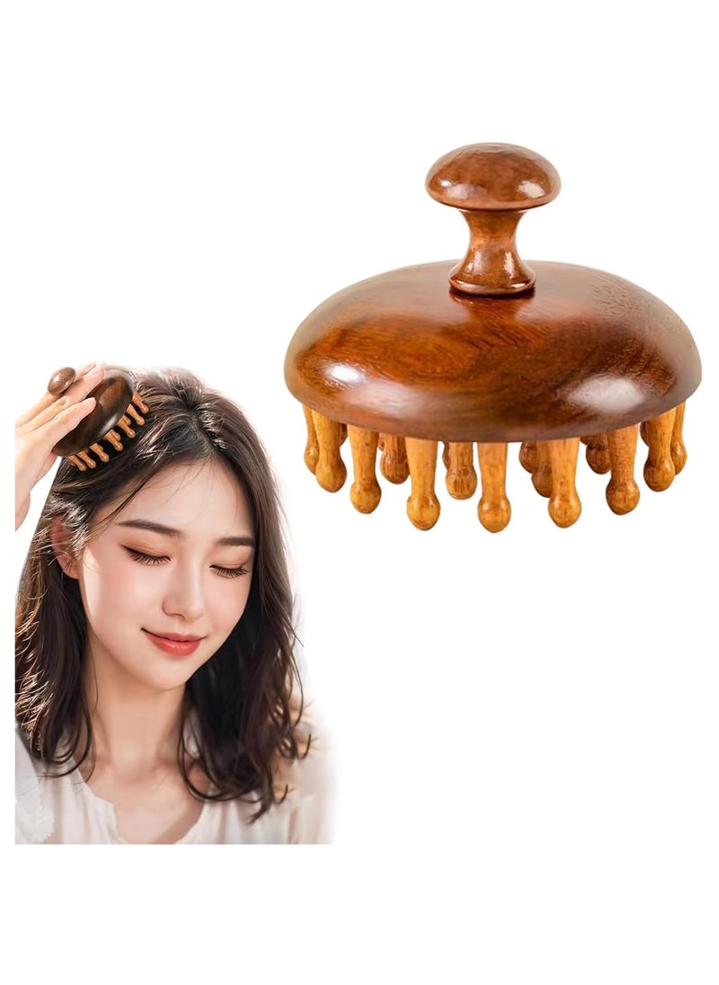 Generic Head Scalp Massager, Wooden Massage Comb, Hair Growth Stimulator, Dandruff Relief, Relaxation 8x6cm  - Image 1