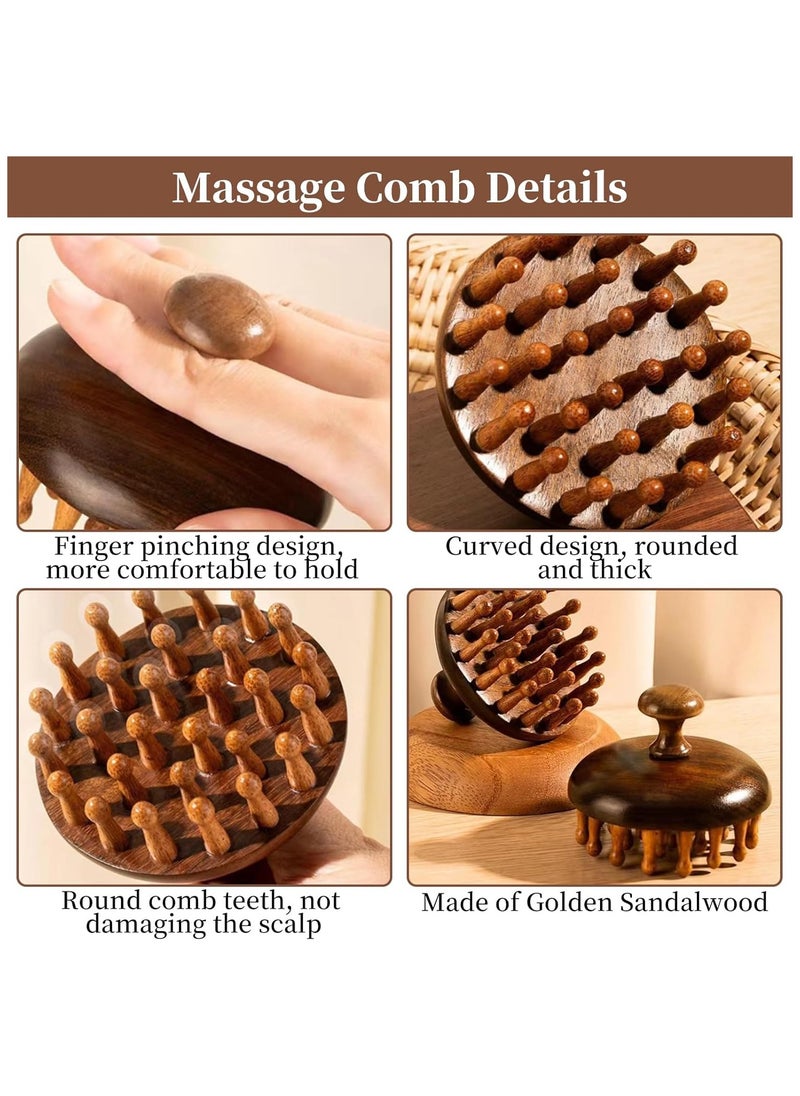 Generic Head Scalp Massager, Wooden Massage Comb, Hair Growth Stimulator, Dandruff Relief, Relaxation 8x6cm  - Image 3