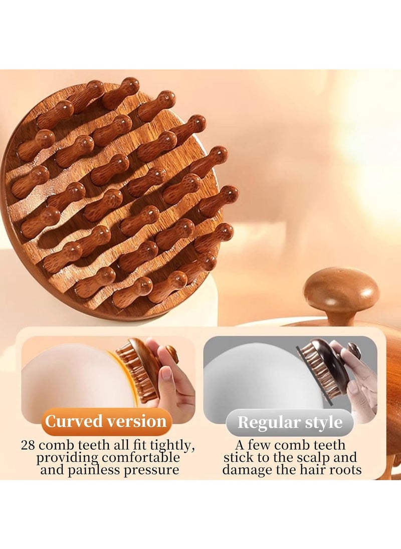 Generic Head Scalp Massager, Wooden Massage Comb, Hair Growth Stimulator, Dandruff Relief, Relaxation 8x6cm  - Image 4
