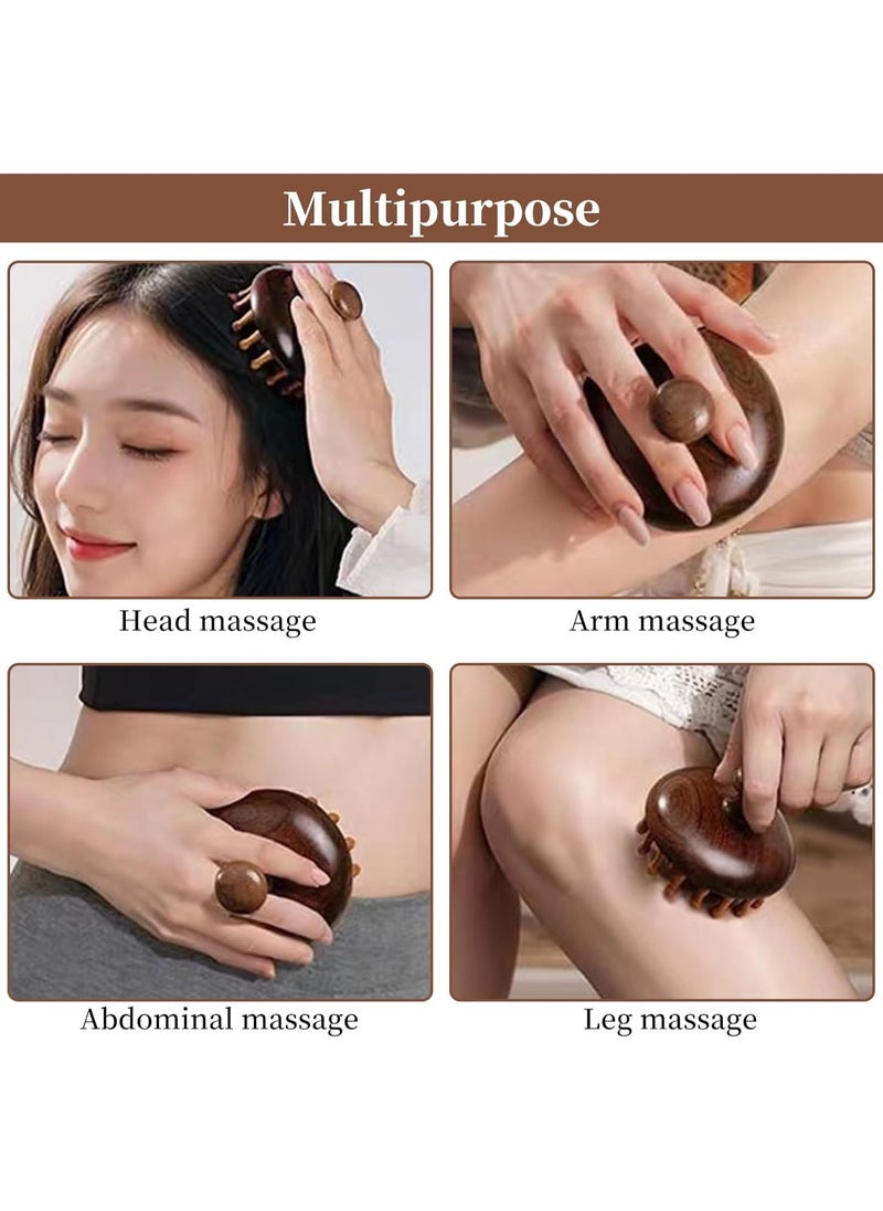 Generic Head Scalp Massager, Wooden Massage Comb, Hair Growth Stimulator, Dandruff Relief, Relaxation 8x6cm  - Image 5