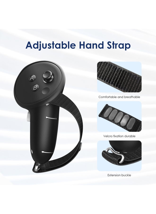 Generic Applicable To Meta Quest 3 Handle Cover Anti-off Hand Strap Finger Tiger Liquid Silicone Anti-slip Does Not Affect Signal-Product Color:Black-Model:quest3 Handle Protective Sleeve  - Image 2