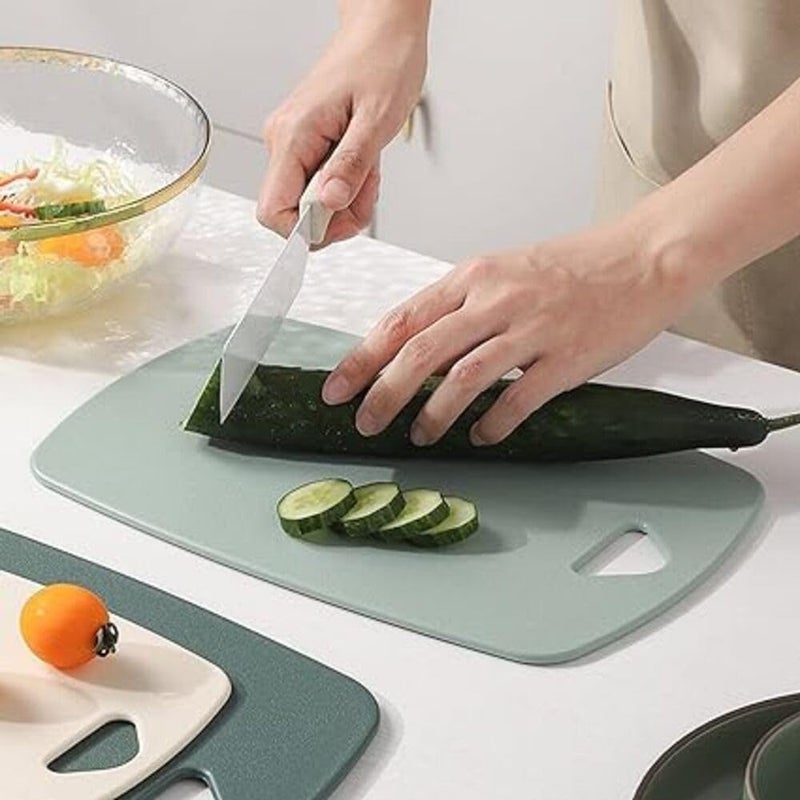 KITQO Cutting Boards for KitchenPlastic Cutting Board Set of 3 Thick Chopping Boards for Meat Veggies Fruits with Easy Grip HandleNonSlipDishwasher Safe Green 3Pcs - Image 4