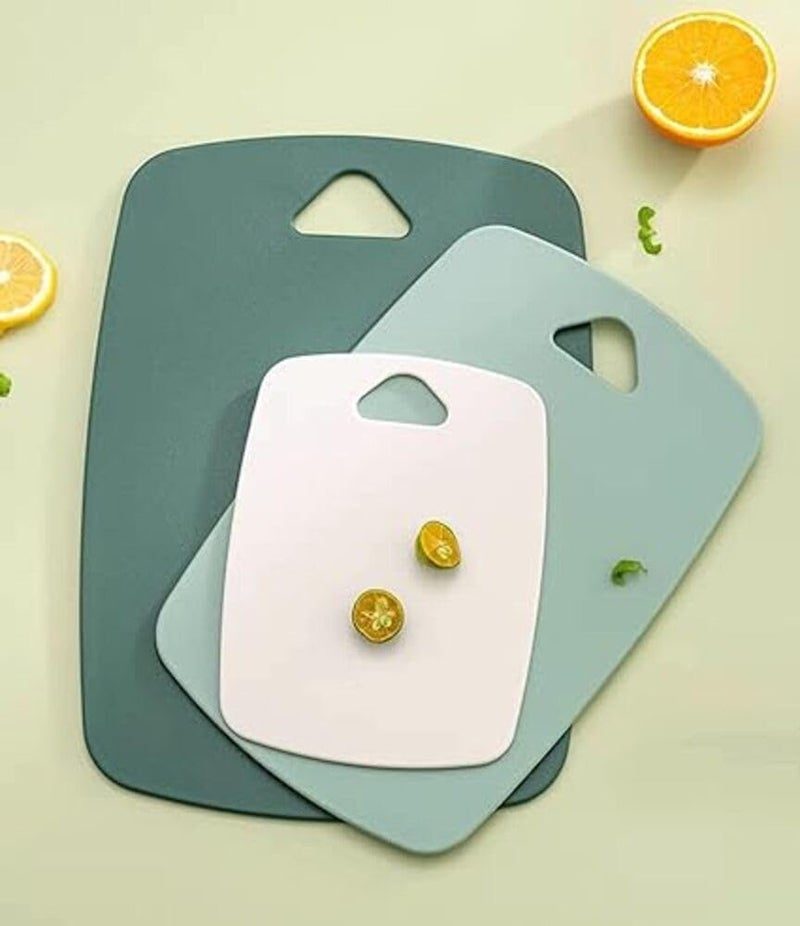 KITQO Cutting Boards for KitchenPlastic Cutting Board Set of 3 Thick Chopping Boards for Meat Veggies Fruits with Easy Grip HandleNonSlipDishwasher Safe Green 3Pcs - Image 1