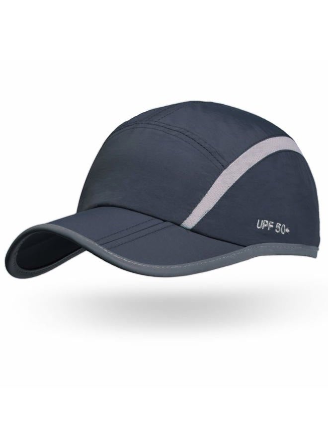 ELLEWIN Reflective Running Hat Jogging Cap Baseball Cap UPF 50 Unstructured Hat with Foldable Long Large Bill - Image 1