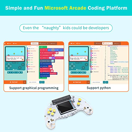 EF ELECFREAKS ELECFREAKS microbit Retro Makecode Arcade for STEM Education, Micro:bit Joystick Programming Learning Machine Supports Remote Control and Creat Games(Without Micro:bit) - Image 3