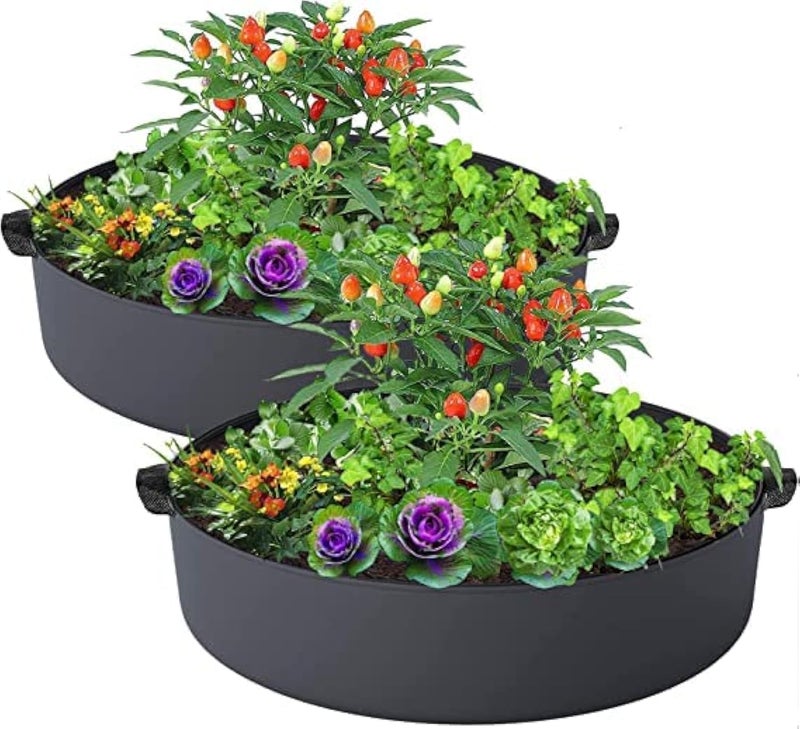ZtohPyo 2-Pack 15 Gallon Grow Bags,Round Fabric Raised Garden Beds with 2 Handles,Durable Garden Planter Cloth Pots Container to Grow Vegetables for Outdoor Plants - Image 1
