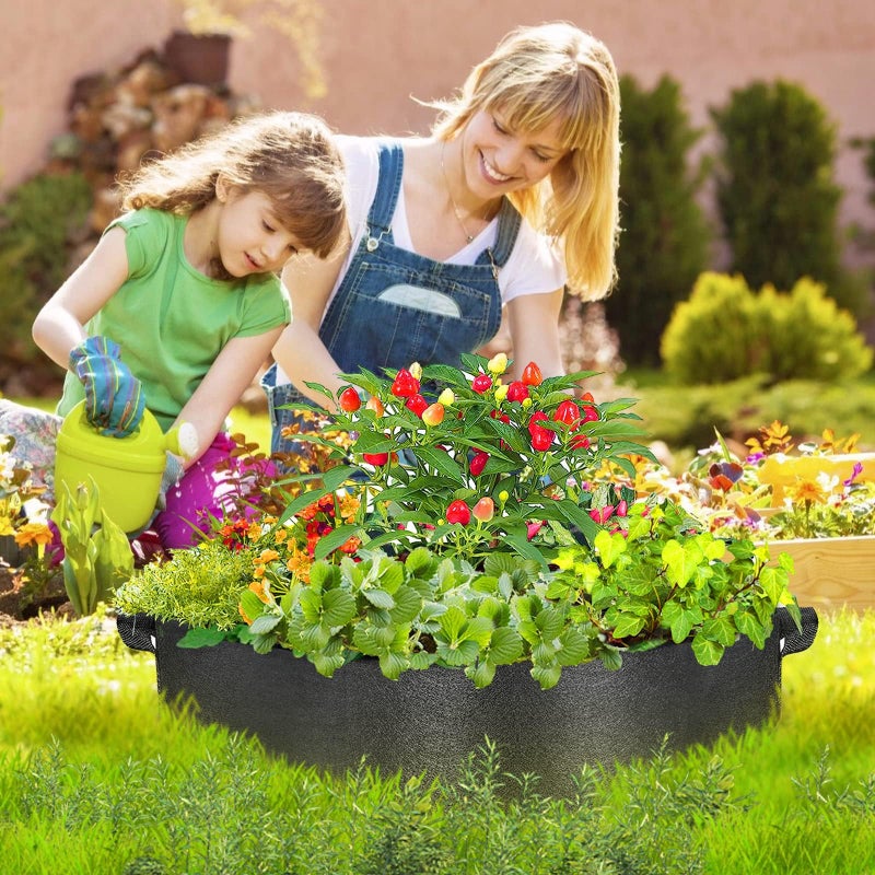 ZtohPyo 2-Pack 15 Gallon Grow Bags,Round Fabric Raised Garden Beds with 2 Handles,Durable Garden Planter Cloth Pots Container to Grow Vegetables for Outdoor Plants - Image 5