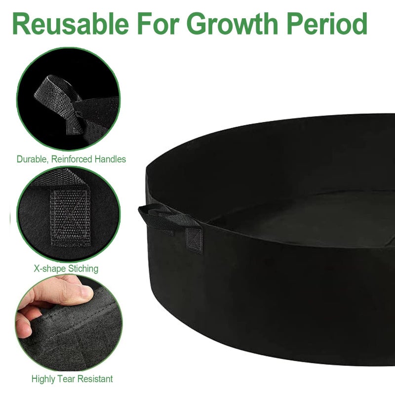 ZtohPyo 2-Pack 15 Gallon Grow Bags,Round Fabric Raised Garden Beds with 2 Handles,Durable Garden Planter Cloth Pots Container to Grow Vegetables for Outdoor Plants - Image 2