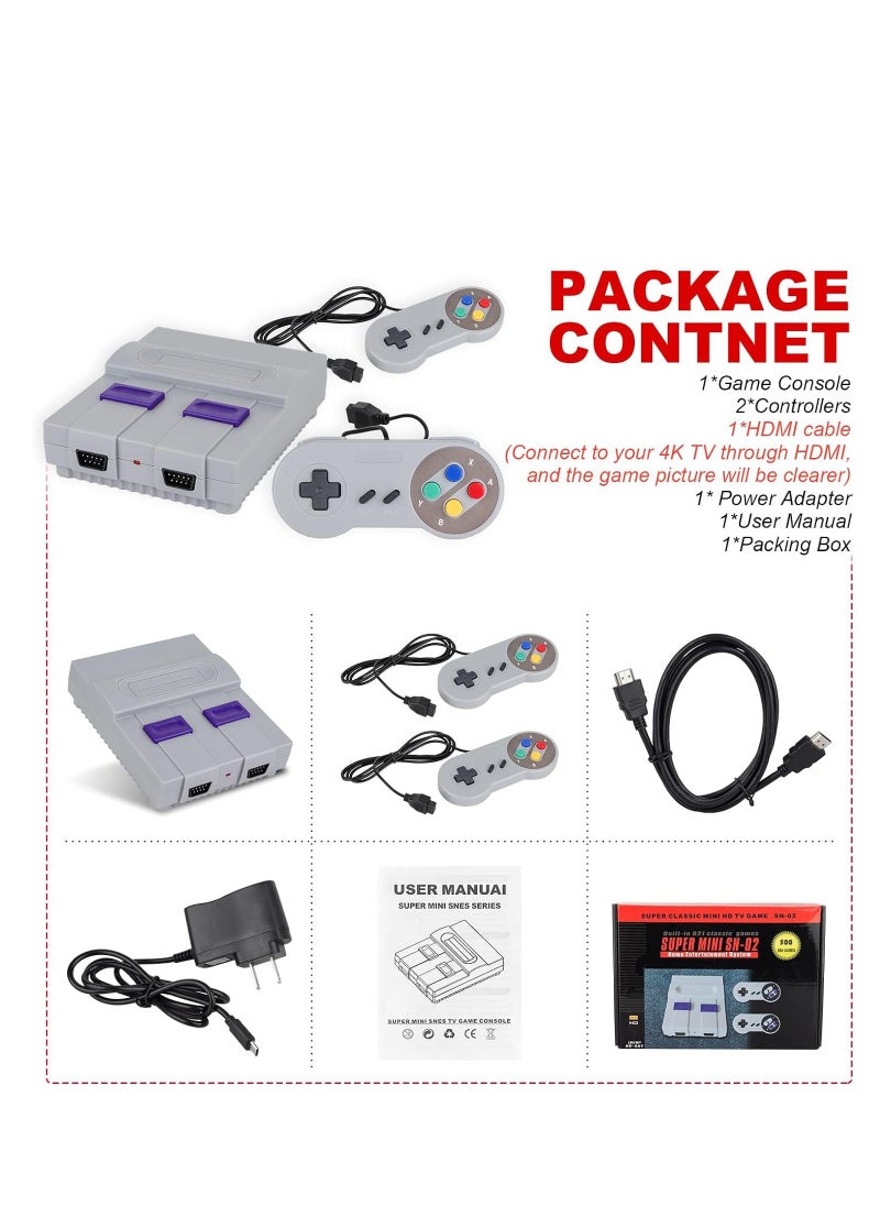 Excefore - Classic Retro Mini Game Console, Built-in 500 Games with 2 Controllers, HDMI Port - Children Gift, Happy Childhood Memories - Image 1