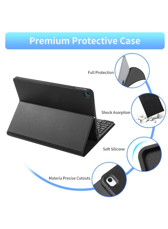 أوتشوانغ Tablet Keyboardsحافظة لوحة مفاتيح لأجهزة آيباد 9/8/7 الجيل التاسع 10.2 بوصة / آيباد إير 3/آيباد برو 10.5 بوصة، مع لوحة مفاتيح بلوتوث عربية، وحامل قلم رصاص مدمج، وحافظة لوحة مفاتيح قابلة للفصل - أسود - Image 4