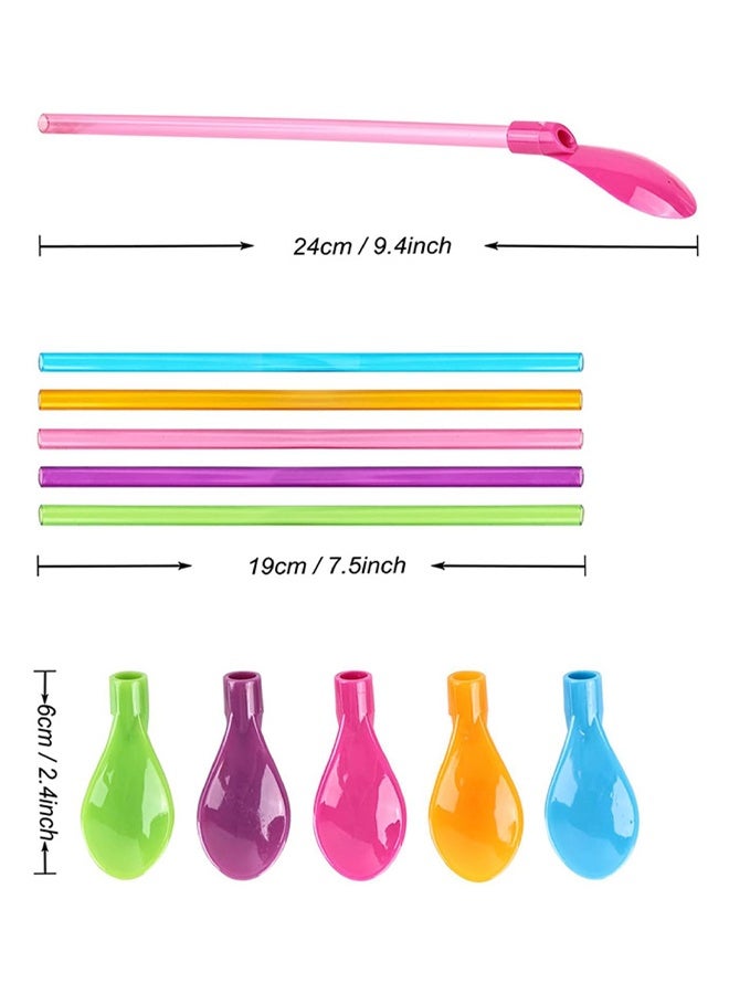 10 Pieces Slush Straws, Colored Straw Spoon 2 In 1, Plastic Reusable Straws, Reusable Straws Spoon Suitable For Smoothies, Milkshakes, Coffee, Cocktail - Image 2