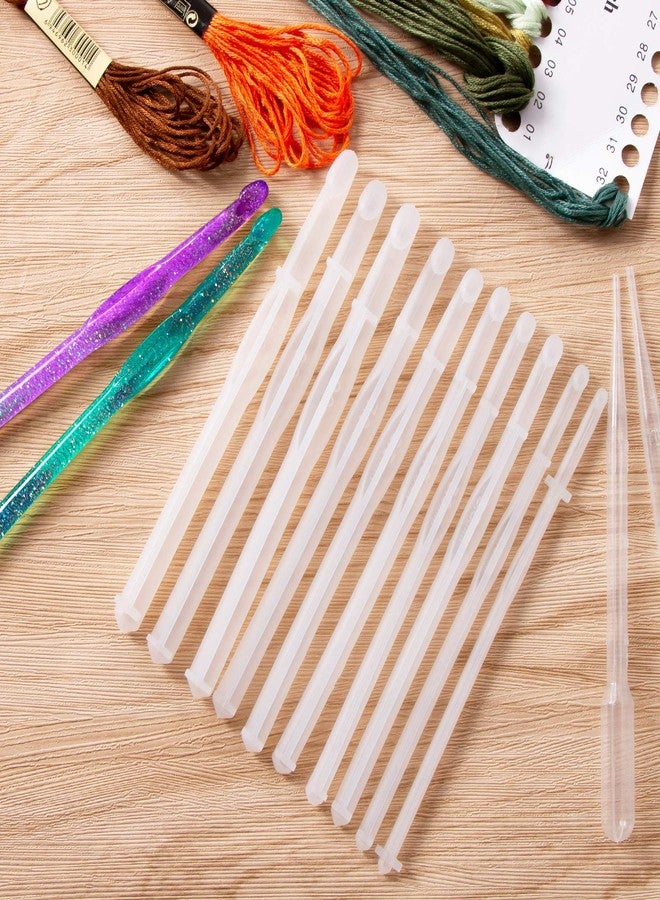 MIKIMIQI 10 Pcs Crochet Hooks Resin Molds with 10 Pcs Droppers for DIY Resin Crafts - Image 3