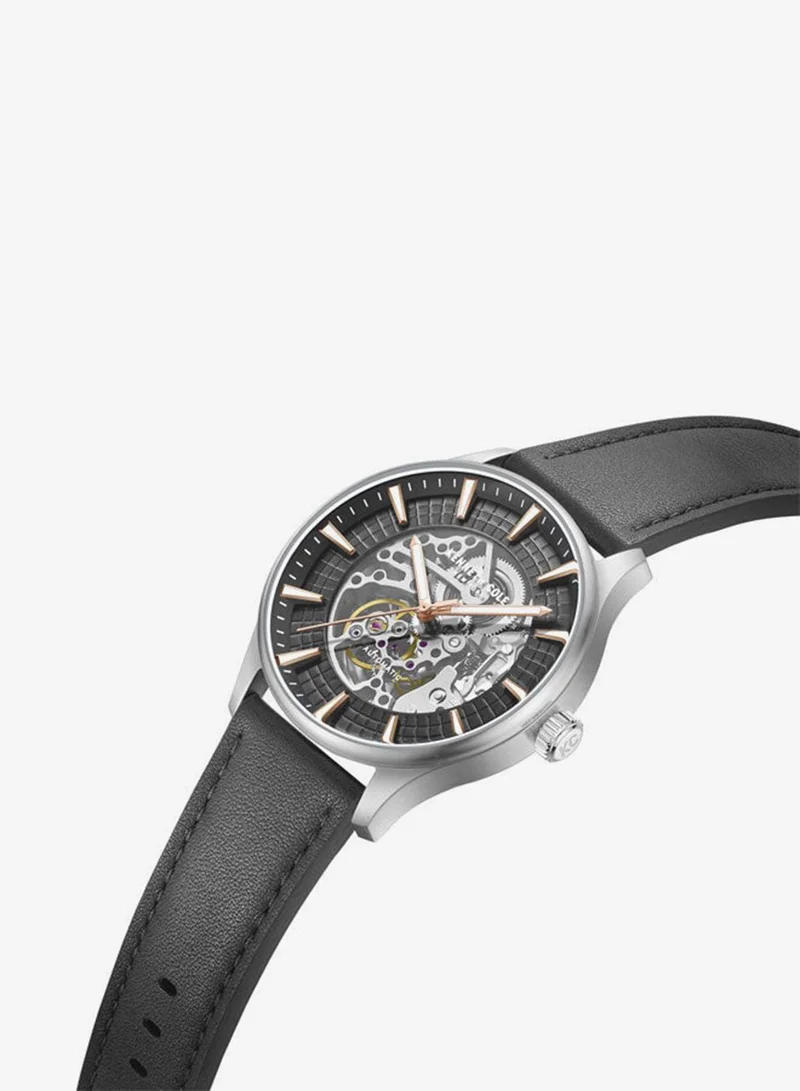 Kenneth Cole New York Kenneth Cole New York 43.5mm Automatic Men's Watch with Black Dial & Black Genuine Leather Strap